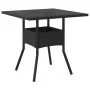 Set comedor jardín 3 pzas cojines ratán sintético vidrio negro by vidaXL, Garden sets - Ref: Foro24-3278601, Price: 216,58 €,...