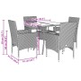Set de comedor jardín 5 pzas con cojines ratán PE acacia negro by vidaXL, Garden sets - Ref: Foro24-3278710, Price: 302,57 €,...