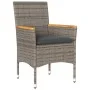 Set de comedor jardín 3 pzas con cojines ratán PE acacia gris by vidaXL, Garden sets - Ref: Foro24-3278719, Price: 193,85 €, ...