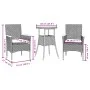 Set de comedor jardín 3 pzas con cojines ratán PE acacia gris by vidaXL, Garden sets - Ref: Foro24-3278719, Price: 193,85 €, ...
