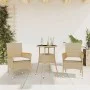Garten-Essgruppe, 3-teilig, mit synthetischem Rattan, beigen Kissen und Glasplatte. von vidaXL, Gartensets - Ref: Foro24-3278...