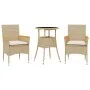 Garten-Essgruppe, 3-teilig, mit synthetischem Rattan, beigen Kissen und Glasplatte. von vidaXL, Gartensets - Ref: Foro24-3278...