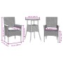 Garten-Essgruppe, 3-teilig, mit synthetischem Rattan, beigen Kissen und Glasplatte. von vidaXL, Gartensets - Ref: Foro24-3278...