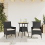 Set de comedor jardín 3 pzas con cojines ratán PE acacia negro by vidaXL, Garden sets - Ref: Foro24-3278727, Price: 169,05 €,...