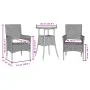 Set de comedor jardín 3 pzas con cojines ratán PE acacia negro by vidaXL, Garden sets - Ref: Foro24-3278727, Price: 174,00 €,...