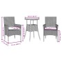Set de comedor jardín 3 pzas con cojines ratán PE acacia negro by vidaXL, Garden sets - Ref: Foro24-3278727, Price: 169,05 €,...