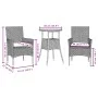 3-teiliges Garten-Esszimmer-Set mit grauem PE-Rattan-Akazienholz und Kissen. von vidaXL, Gartensets - Ref: Foro24-3278731, Pr...