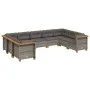 Set de muebles de jardín 9 pzas y cojines ratán sintético gris by vidaXL, Garden sets - Ref: Foro24-3261978, Price: 653,80 €,...
