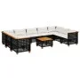 Set de sofás de jardín 10 pzas cojines ratán sintético negro by vidaXL, Garden sets - Ref: Foro24-3261986, Price: 716,07 €, D...