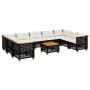 Set de sofás de jardín 10 pzas cojines ratán sintético negro by vidaXL, Garden sets - Ref: Foro24-3261986, Price: 727,22 €, D...