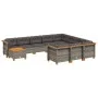 Set de sofás de jardín 11 pzas y cojines ratán sintético gris by vidaXL, Garden sets - Ref: Foro24-3262056, Price: 861,02 €, ...