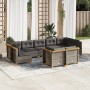 Gartenmöbel-Set 9-teilig mit grauen Polstern aus synthetischem Rattan von vidaXL, Gartensets - Ref: Foro24-3261990, Preis: 62...