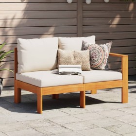 Gartensofa mit 1 Armlehne, 2-Sitzer, massives Akazienholz. von vidaXL, Modulare Sofas für den Außenbereich - Ref: Foro24-3676...
