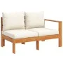 Sofá de jardín con 1 reposabrazos 2 plazas madera maciza acacia by vidaXL, Modular outdoor sofas - Ref: Foro24-367624, Price:...
