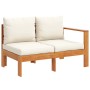 Sofá de jardín con 1 reposabrazos 2 plazas madera maciza acacia by vidaXL, Modular outdoor sofas - Ref: Foro24-367624, Price:...