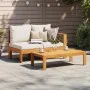 Sofá de jardín con 1 reposabrazos 2 plazas madera maciza acacia by vidaXL, Modular outdoor sofas - Ref: Foro24-367624, Price:...