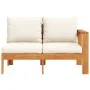 Sofá de jardín con 1 reposabrazos 2 plazas madera maciza acacia by vidaXL, Modular outdoor sofas - Ref: Foro24-367624, Price:...