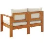 Gartensofa mit 1 Armlehne, 2-Sitzer, massives Akazienholz. von vidaXL, Modulare Sofas für den Außenbereich - Ref: Foro24-3676...