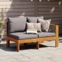 Sofá de jardín con 1 reposabrazos 2 plazas madera maciza acacia by vidaXL, Modular outdoor sofas - Ref: Foro24-367630, Price:...