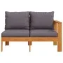 Sofá de jardín con 1 reposabrazos 2 plazas madera maciza acacia by vidaXL, Modular outdoor sofas - Ref: Foro24-367630, Price:...