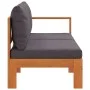 Sofá de jardín con 1 reposabrazos 2 plazas madera maciza acacia by vidaXL, Modular outdoor sofas - Ref: Foro24-367630, Price:...