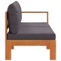 Sofá de jardín con 1 reposabrazos 2 plazas madera maciza acacia by vidaXL, Modular outdoor sofas - Ref: Foro24-367630, Price:...