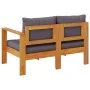 Sofá de jardín con 1 reposabrazos 2 plazas madera maciza acacia by vidaXL, Modular outdoor sofas - Ref: Foro24-367630, Price:...