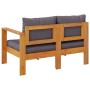 Sofá de jardín con 1 reposabrazos 2 plazas madera maciza acacia by vidaXL, Modular outdoor sofas - Ref: Foro24-367630, Price:...