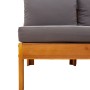 Sofá de jardín con 1 reposabrazos 2 plazas madera maciza acacia by vidaXL, Modular outdoor sofas - Ref: Foro24-367630, Price:...