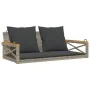 Banco columpio con cojines ratán sintético gris 109x62x40 cm de vidaXL, Bancos de jardín - Ref: Foro24-368156, Precio: 125,42...