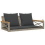 Banco columpio con cojines ratán sintético gris 109x62x40 cm by vidaXL, garden benches - Ref: Foro24-368156, Price: 117,77 €,...