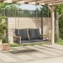 Banco columpio con cojines ratán sintético gris 109x62x40 cm de vidaXL, Bancos de jardín - Ref: Foro24-368156, Precio: 125,42...