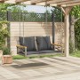 Banco columpio con cojines ratán sintético gris 109x62x40 cm by vidaXL, garden benches - Ref: Foro24-368156, Price: 117,77 €,...