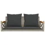 Banco columpio con cojines ratán sintético gris 109x62x40 cm de vidaXL, Bancos de jardín - Ref: Foro24-368156, Precio: 125,42...