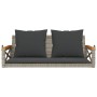Banco columpio con cojines ratán sintético gris 109x62x40 cm by vidaXL, garden benches - Ref: Foro24-368156, Price: 117,77 €,...
