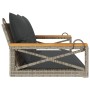 Banco columpio con cojines ratán sintético gris 109x62x40 cm by vidaXL, garden benches - Ref: Foro24-368156, Price: 117,77 €,...