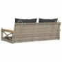 Banco columpio con cojines ratán sintético gris 109x62x40 cm de vidaXL, Bancos de jardín - Ref: Foro24-368156, Precio: 125,42...