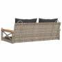 Banco columpio con cojines ratán sintético gris 109x62x40 cm by vidaXL, garden benches - Ref: Foro24-368156, Price: 117,77 €,...