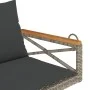Banco columpio con cojines ratán sintético gris 109x62x40 cm de vidaXL, Bancos de jardín - Ref: Foro24-368156, Precio: 125,42...