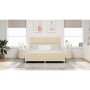Estructura de cama con cabecera Crema 180 x 200 cm tela