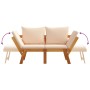 Banco de jardín con cojines 2 en 1 madera maciza de acacia by vidaXL, garden benches - Ref: Foro24-367581, Price: 287,76 €, D...