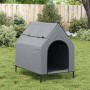 Hundehaus aus Oxford-Stoff und hellem Grau aus Stahl von vidaXL, Hundehütten - Ref: Foro24-172591, Preis: 70,69 €, Rabatt: %