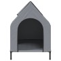 Hundehaus aus Oxford-Stoff und hellem Grau aus Stahl von vidaXL, Hundehütten - Ref: Foro24-172591, Preis: 70,69 €, Rabatt: %