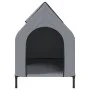 Hundehaus aus Oxford-Stoff und hellem Grau aus Stahl von vidaXL, Hundehütten - Ref: Foro24-172591, Preis: 70,01 €, Rabatt: %
