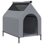 Hundehaus aus Oxford-Stoff und hellem Grau aus Stahl von vidaXL, Hundehütten - Ref: Foro24-172591, Preis: 70,69 €, Rabatt: %