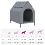 Hundehaus aus Oxford-Stoff und hellem Grau aus Stahl von vidaXL, Hundehütten - Ref: Foro24-172591, Preis: 70,69 €, Rabatt: %