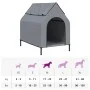 Hundehaus aus Oxford-Stoff und hellem Grau aus Stahl von vidaXL, Hundehütten - Ref: Foro24-172591, Preis: 70,01 €, Rabatt: %