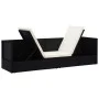 Sofá de jardín con cojines ratán sintético negro de vidaXL, Tumbonas - Ref: Foro24-49391, Precio: 279,64 €, Descuento: %