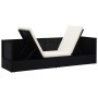 Sofá de jardín con cojines ratán sintético negro de vidaXL, Tumbonas - Ref: Foro24-49391, Precio: 259,46 €, Descuento: %
