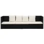 Sofá de jardín con cojines ratán sintético negro de vidaXL, Tumbonas - Ref: Foro24-49391, Precio: 279,64 €, Descuento: %